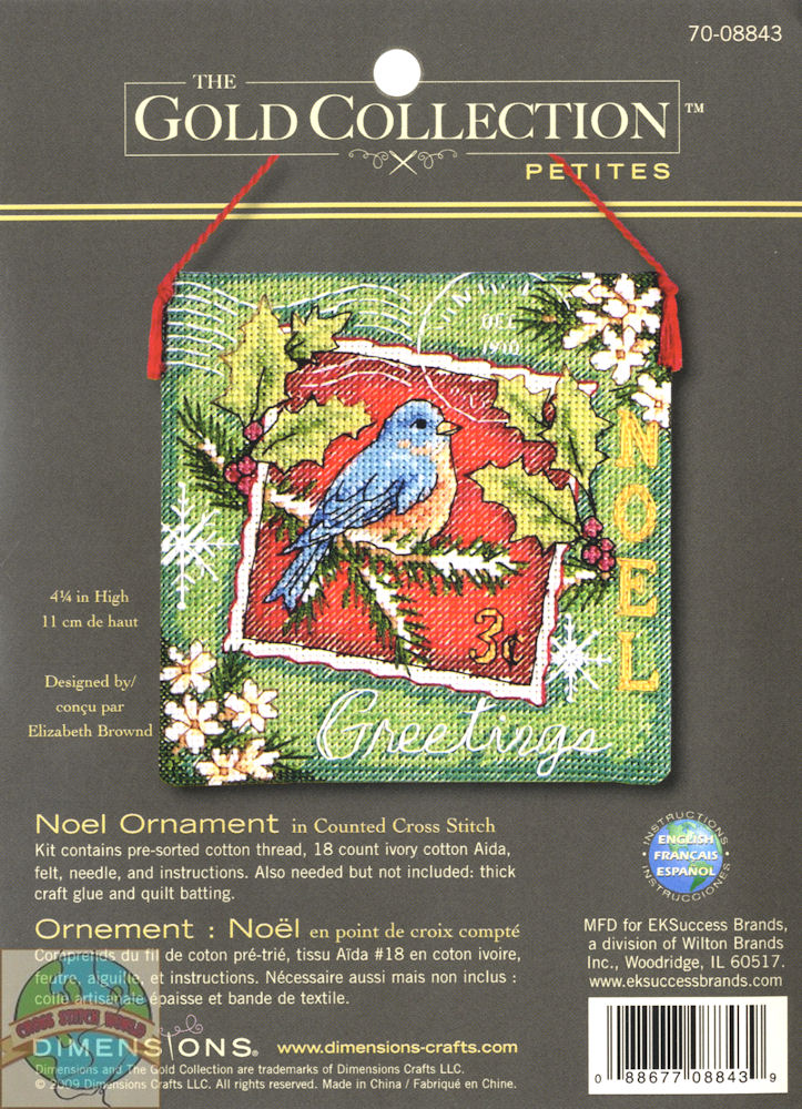 08843  Noel Ornament  . Dimensions Gold Petites 1