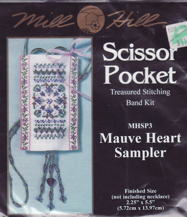 MHSP3 Mauve Heart Sampler. Mill Hill