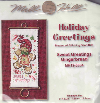 MH12-6304 Sweet Greetings Gingerbread. Mill Hill
