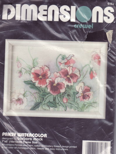 06163 Pansy  Watercolor. Dimensions 1