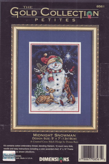 08561 Midnight Snowman. Dimensions Gold Petites 1