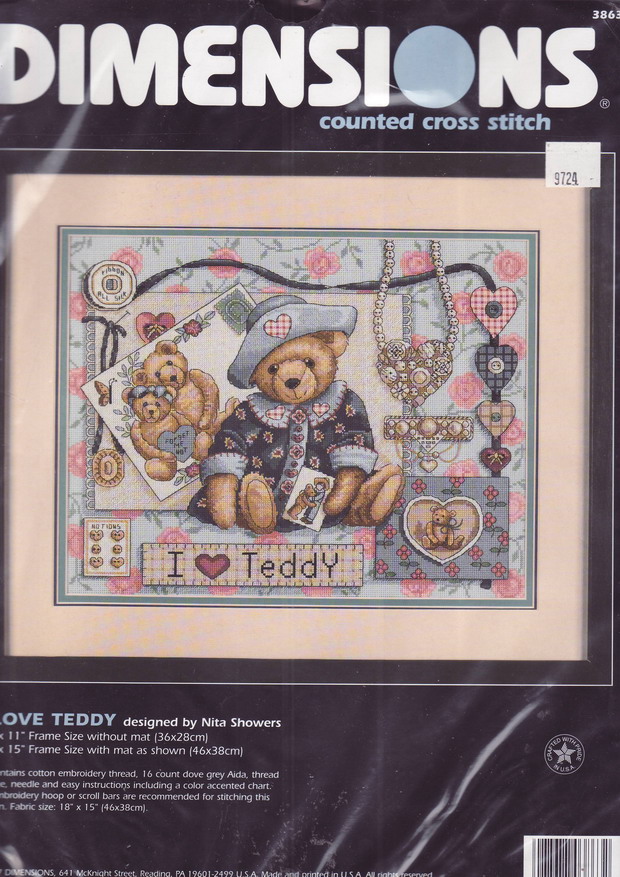 03863 I love teddy. Dimensions 1