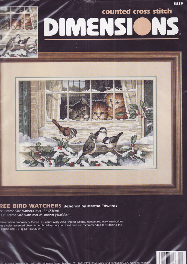 03839 Three Birdb Watchers. Dimensions 1