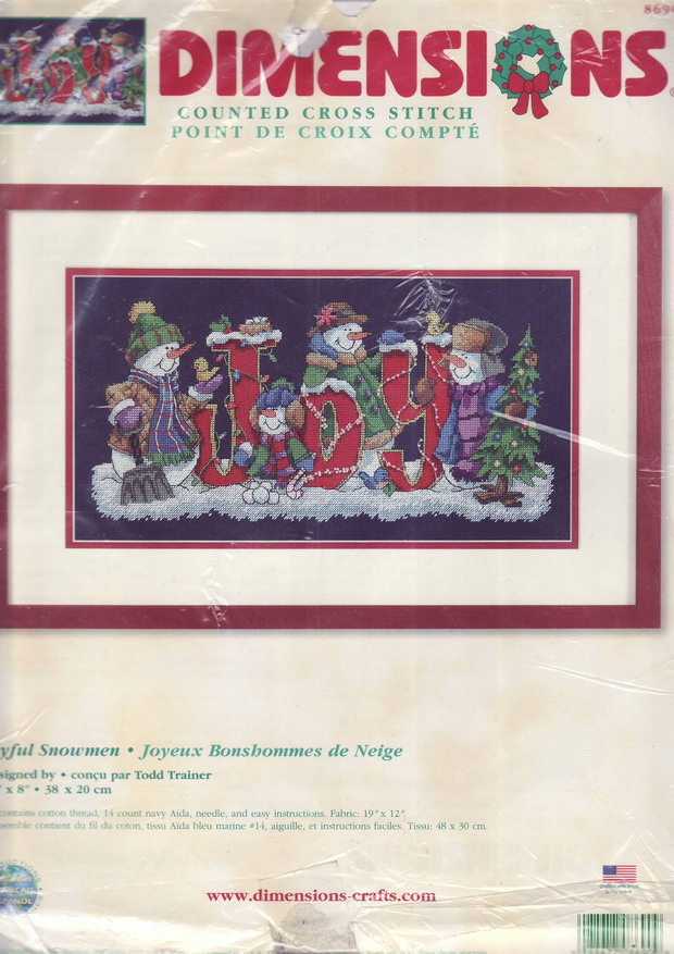 08690 Joyful Snowmen. Dimensions 1