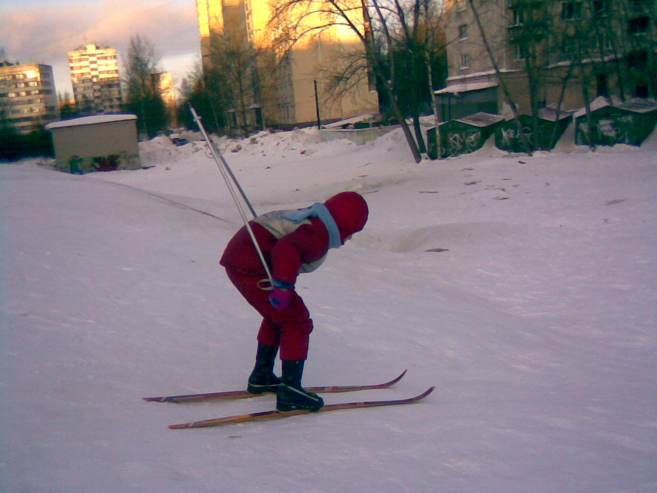 Учимся кататься с горы. 2010 год