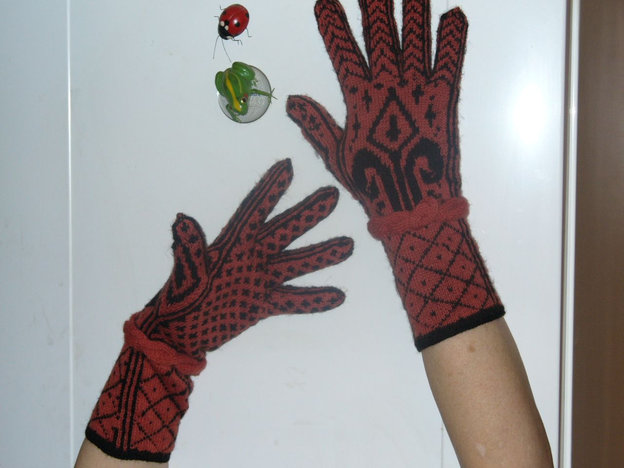перчатки  жакардом. Мои работы