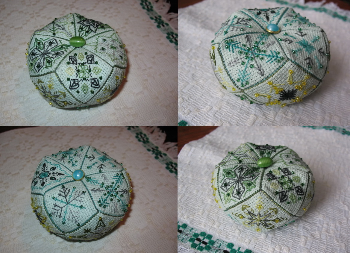 Игольница-бискорню. Моя вышивка