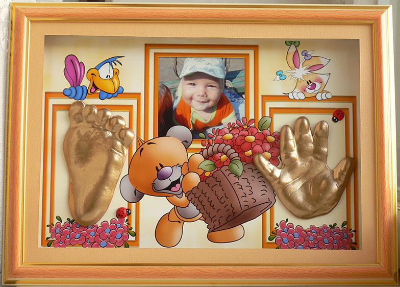 Багет, фотоподложка. Слепочки детские