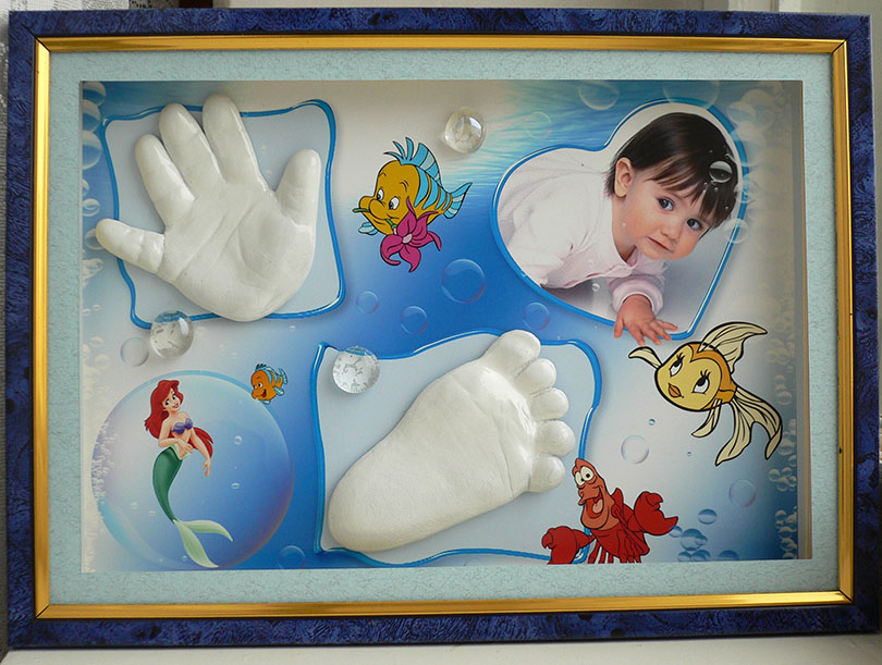 Багет, фотоподложка. Слепочки детские