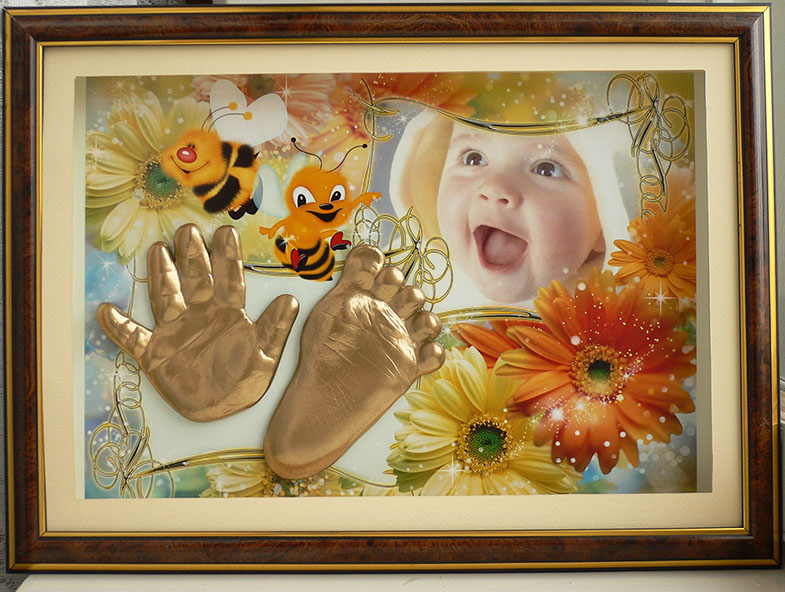 Багет, фотоподложка. Слепочки детские