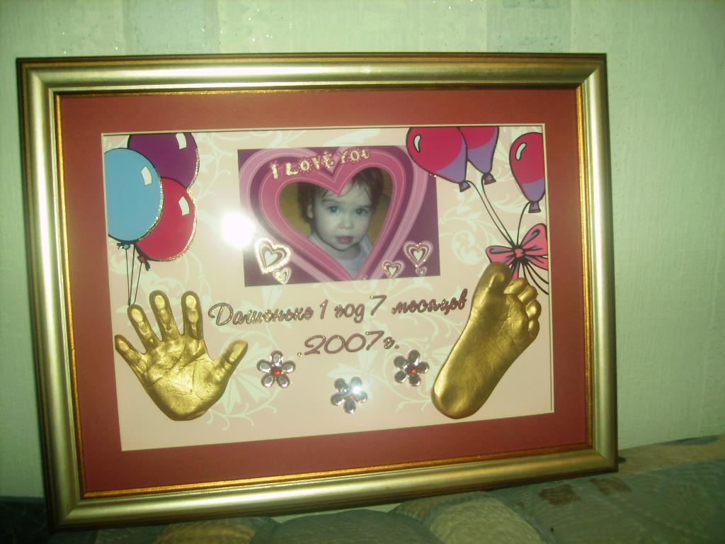 Багет, фотоподложка. Слепочки детские