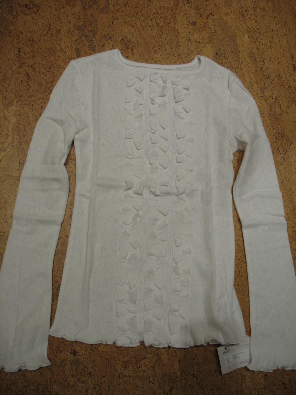 677 Джемпер ажурн.с 3 рюшк. 677-ДРД-03. Снежок:)