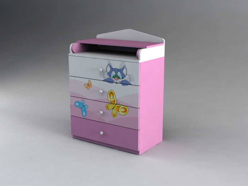 Комод с откидной крышкой 'Кошечки'. Мебель 'Детские'