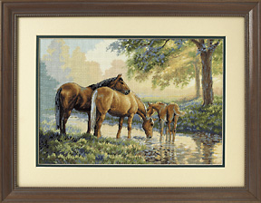 35174 Horses by a Stream. Dimensions Gold 1