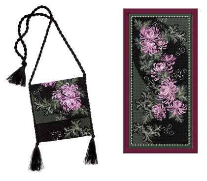 0965 Сумка с хризантемами. Riolis