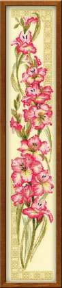 0938 Гладиолусы на кремовой канве. Riolis