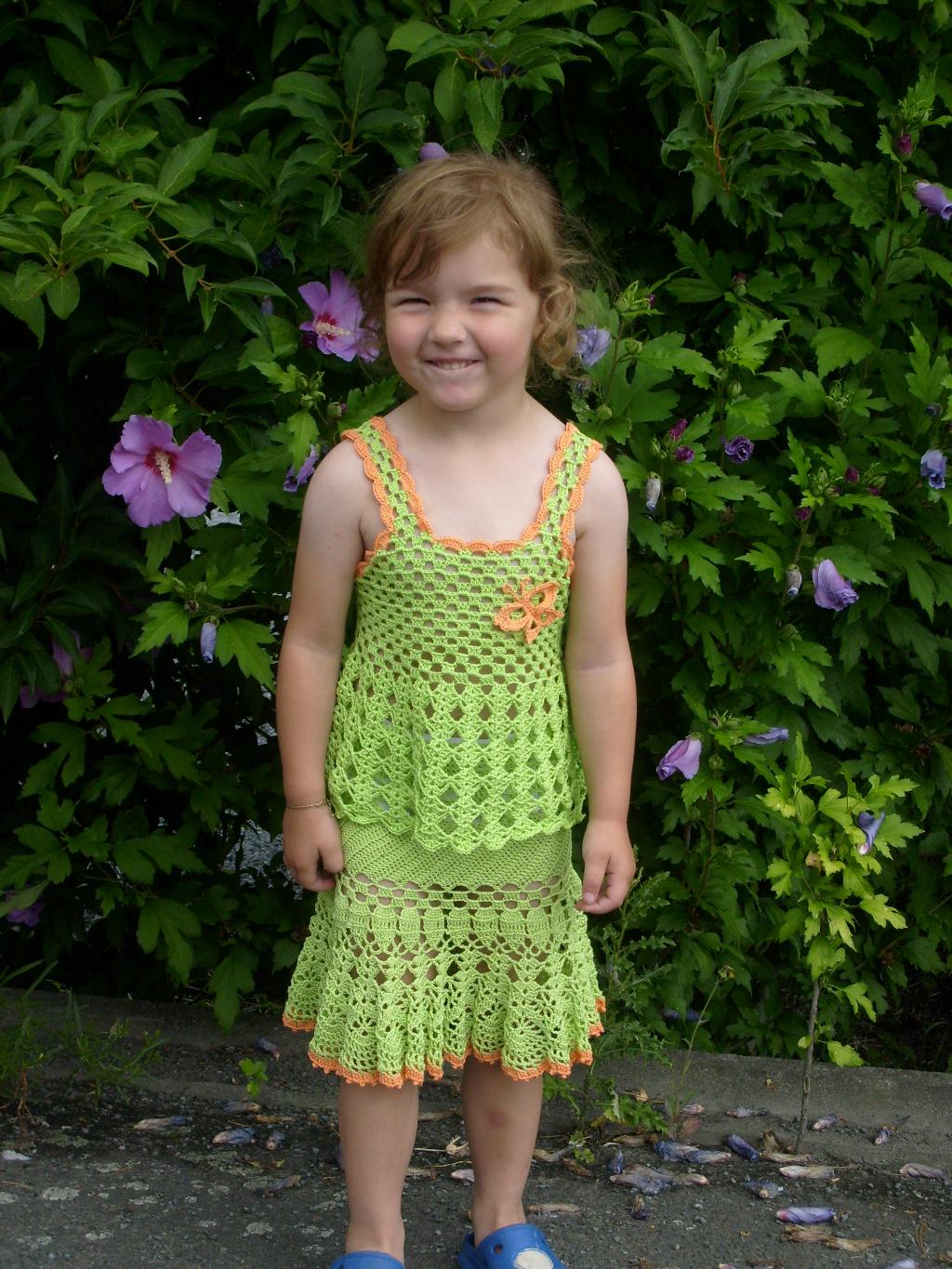 юбка и топ. вязание для дочки