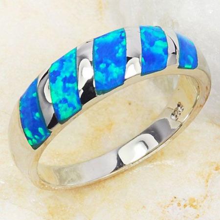 кольцо, серебро 925 пробы, р. 8. синий