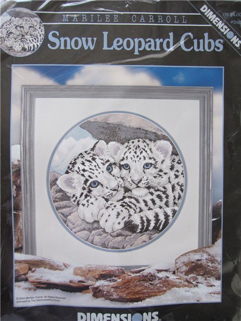 00345 Snow  Leopard Cubs. Dimensions 1