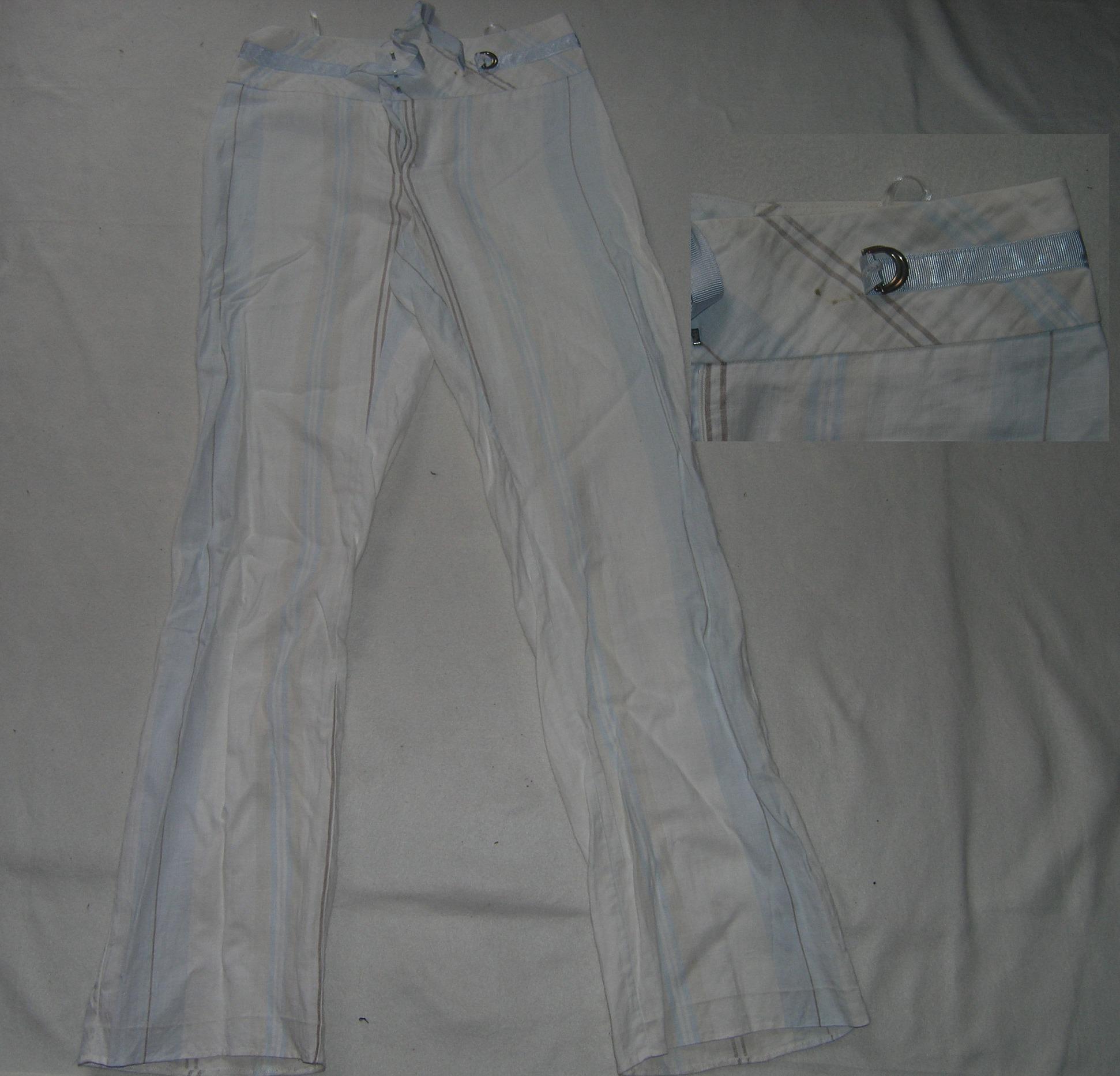 Льняные брюки в полосочку наф. Брюки/Джинсы