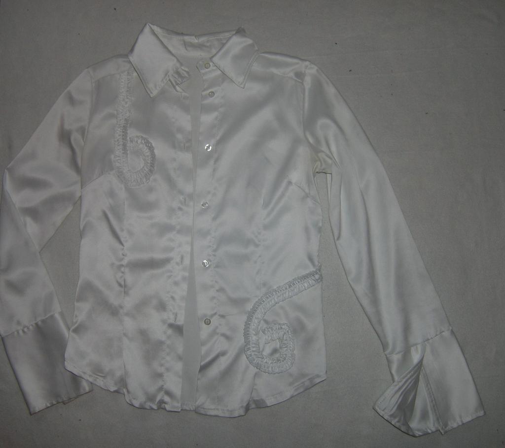 Белая блуза стрейч. Строгое/В офис/Классика