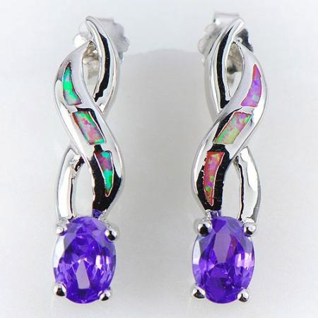 серьги с аметистом. розовый