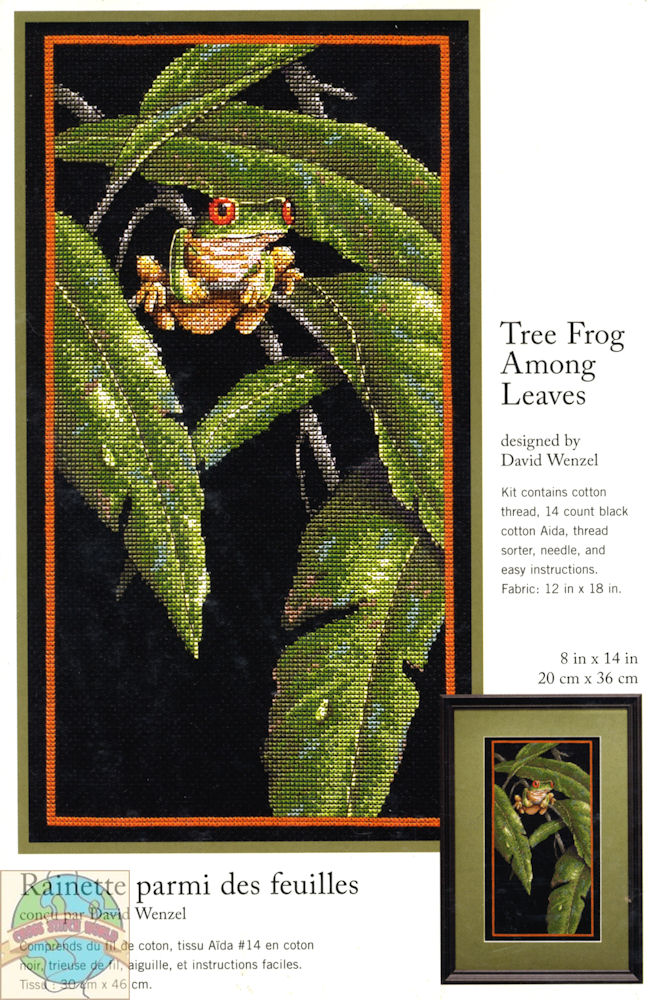35251 Tree Frog Among Leaves. Dimensions 1