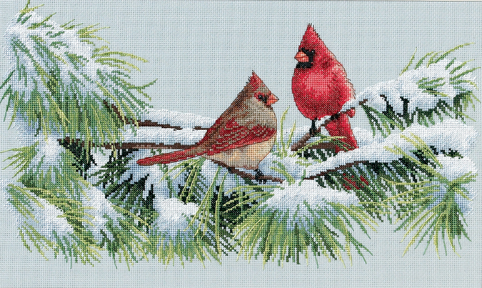 35178 Winter cardinals. Dimensions 1