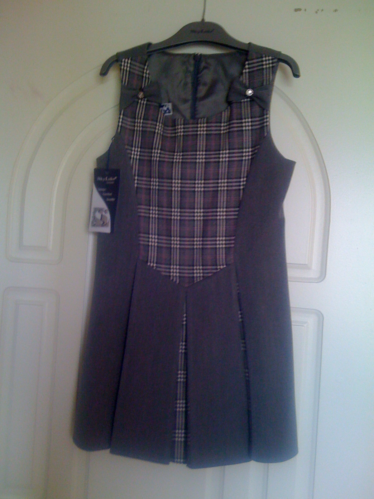 серый школьный сарафан 34-134. пристрой