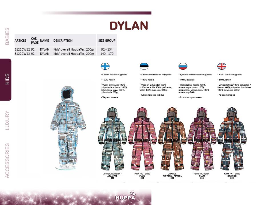 Kids' overall Huppatec DYLAN, арт. 3122CW12. Huppa Зима-2013