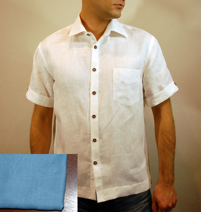 Рубашка лен мужская фото
