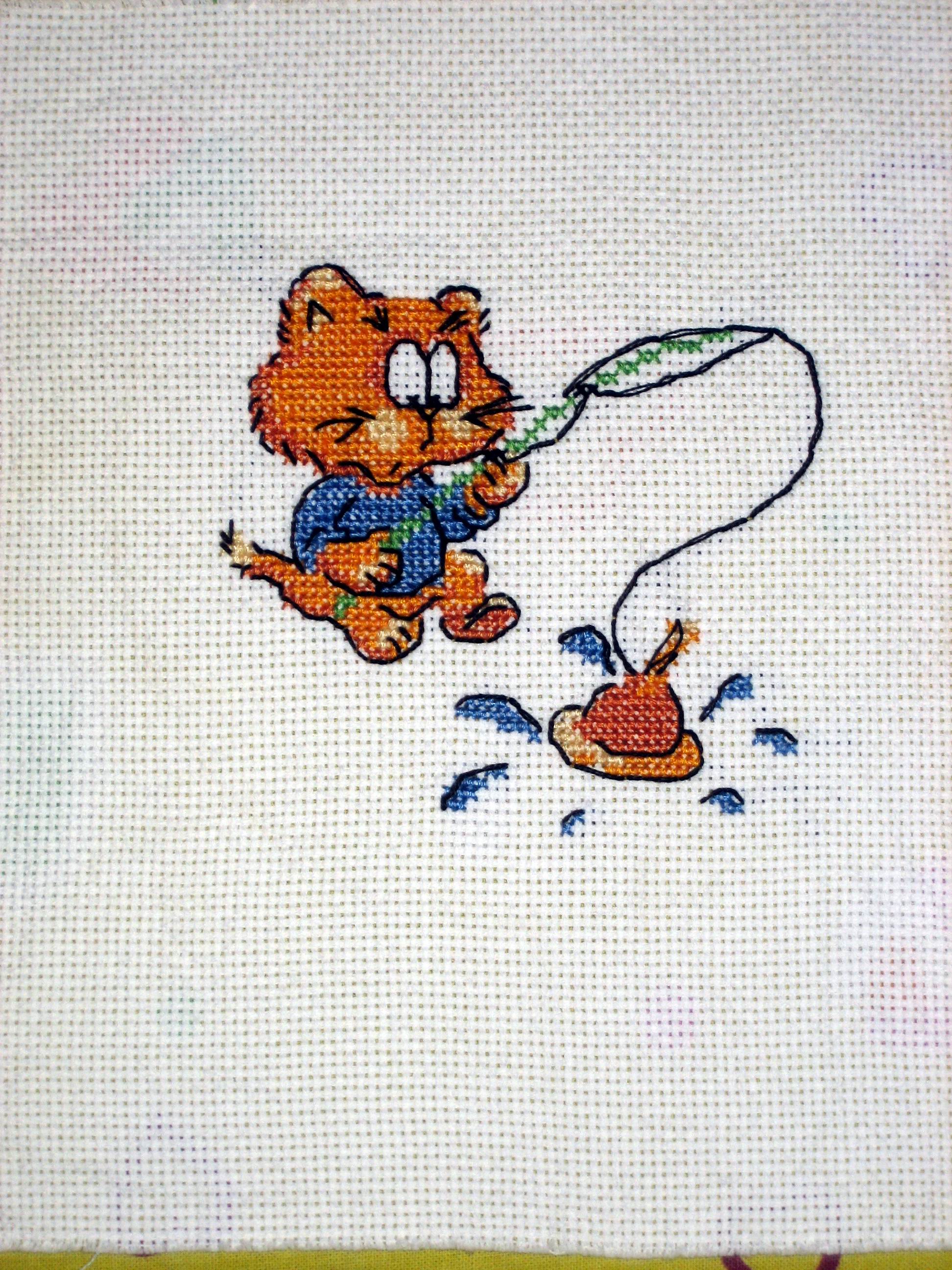 рыболов. моя вышивка