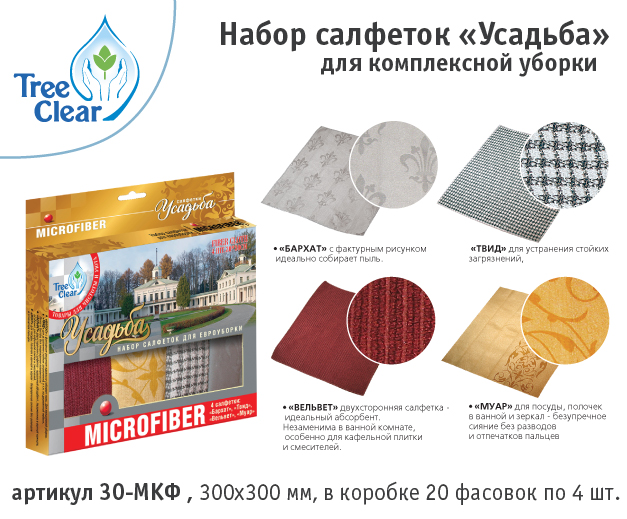 Набор Усадьба, салфетки из микрофибры. Микрофибра для дома