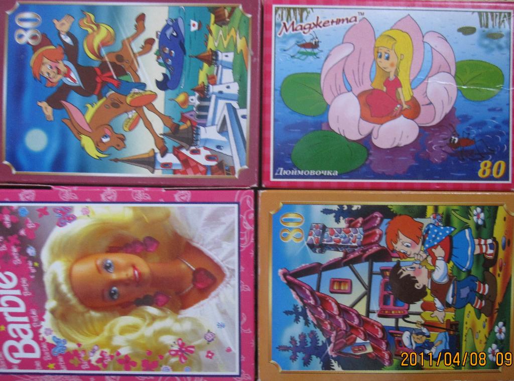 пазлы, по 80 деталей, барби - 70 деталей. Р А З Н О Е