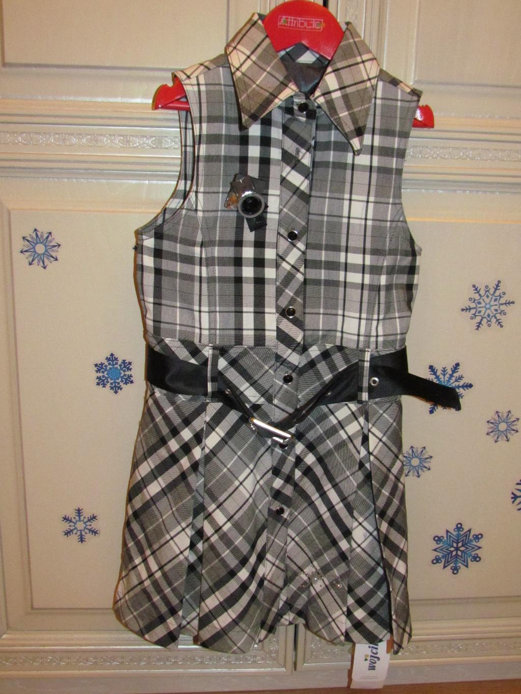 Коллекция ШКОЛА. Сарафан в клетку. ВОЙЧИК размер 128