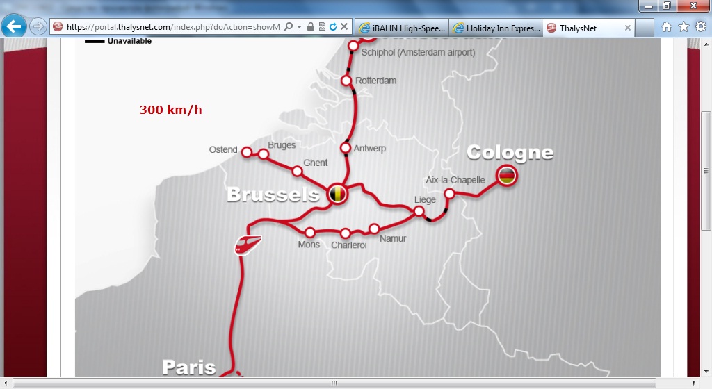 Thalys, Брюссель-Париж и обратно. 
