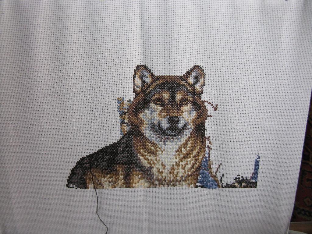 Волк.Продолжение. Вышивка