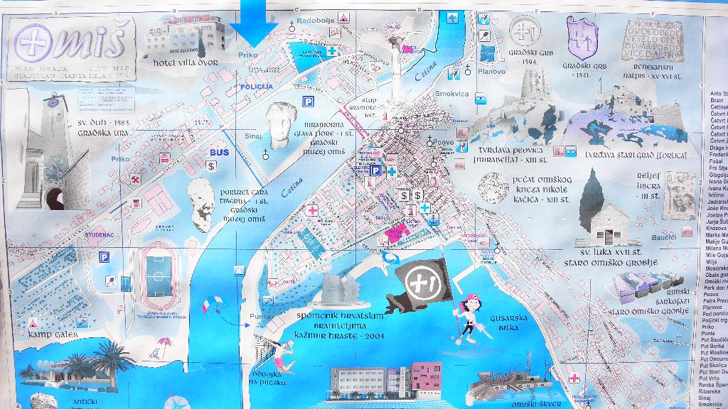 Карта Омиша. Хорватия 2011.путешествие в Омиш