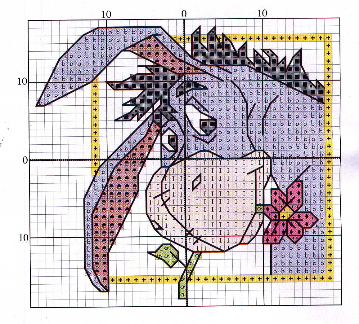 Схема вышивка ослик