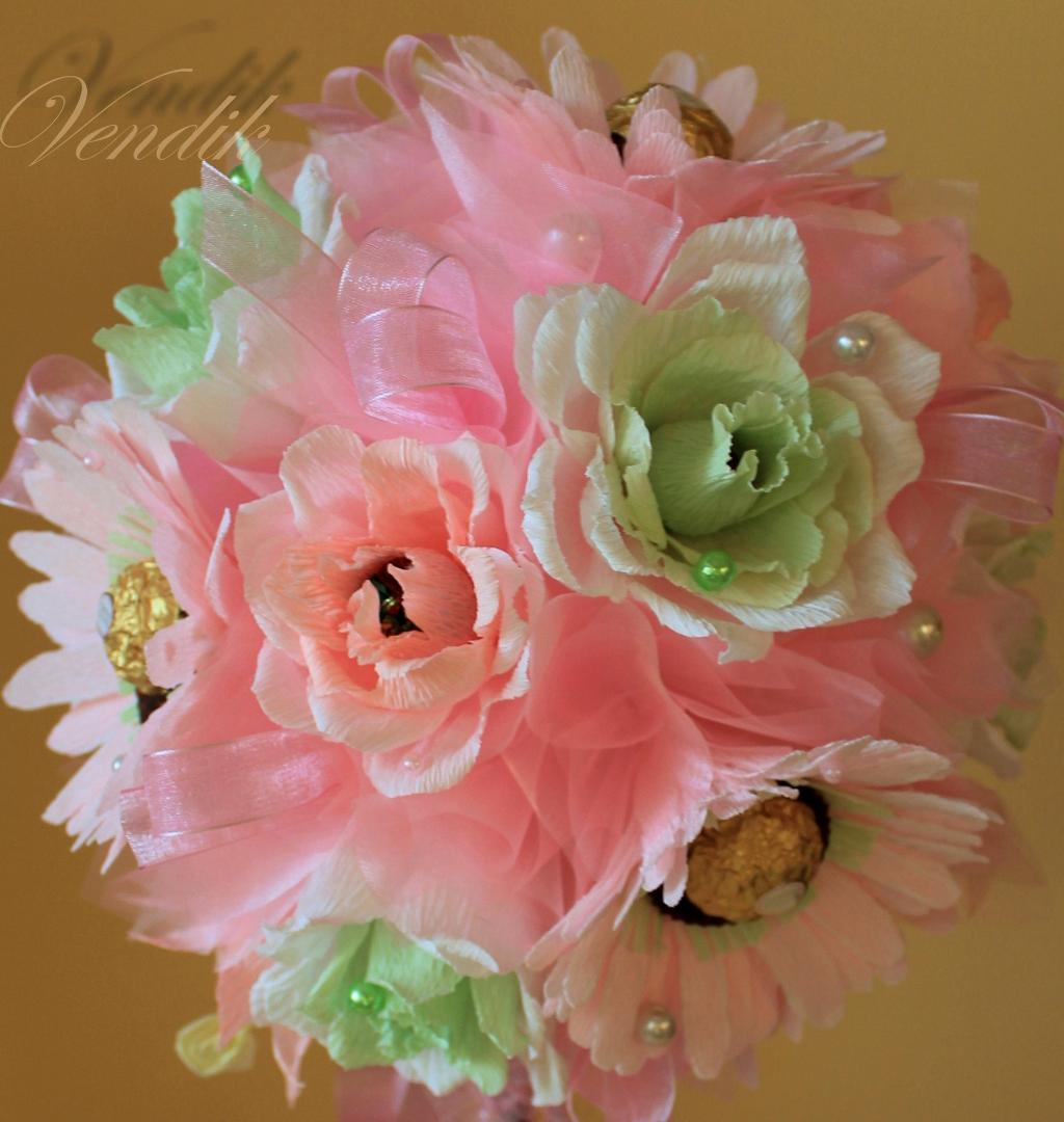 Свадебные букеты и композиции из конфет.