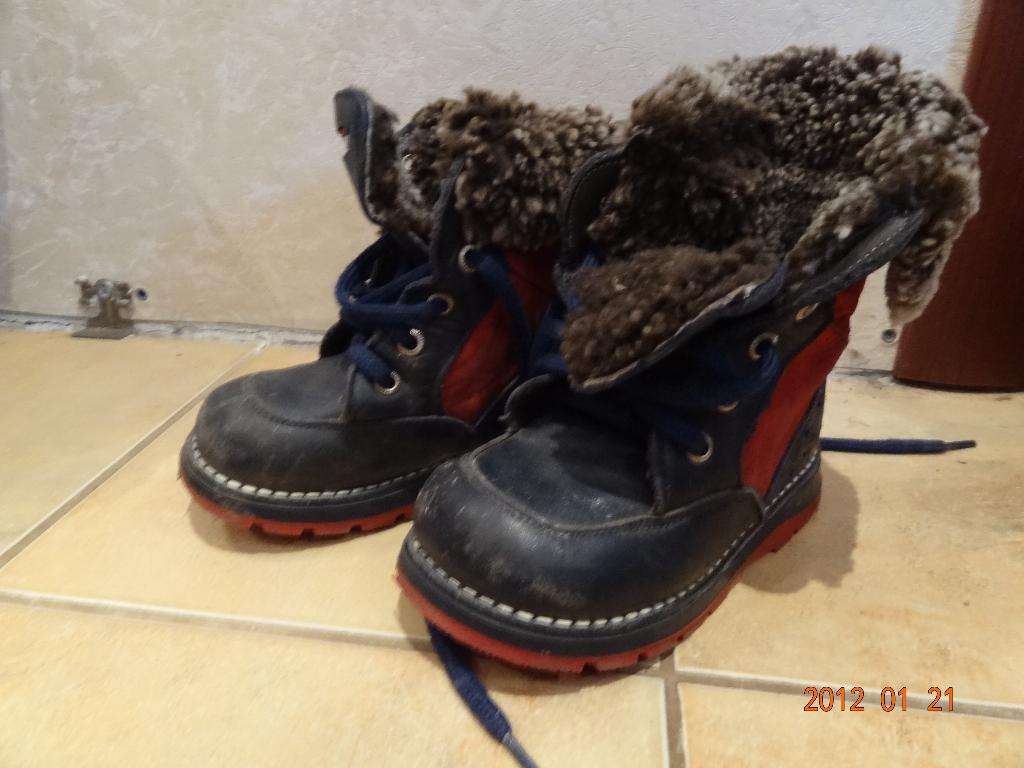 Кожаные ботинки на меху. 