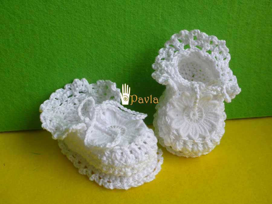 Пинетки крестильные 'Ромашки'. АВТОРСКИЕ ПИНЕТКИ