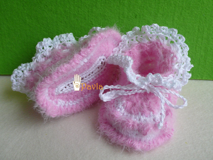  Пинетки 'Розовый снежок', утепленные. АВТОРСКИЕ ПИНЕТКИ