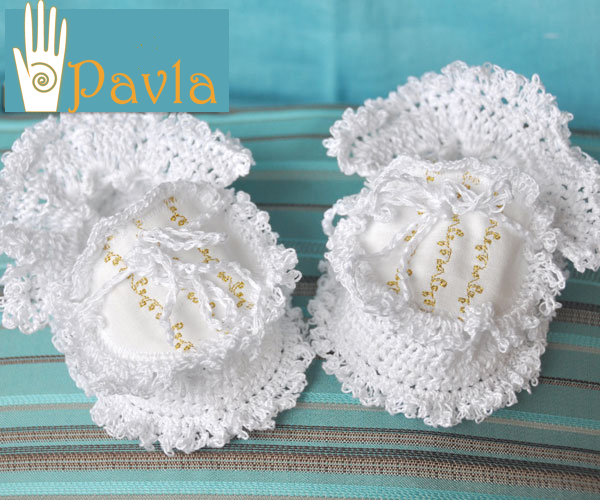 Пинетки для крещения 'Золотое крещение'. АВТОРСКИЕ ПИНЕТКИ