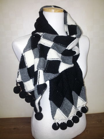 черно-белый энтерлак. Шарфы, шали, палантины