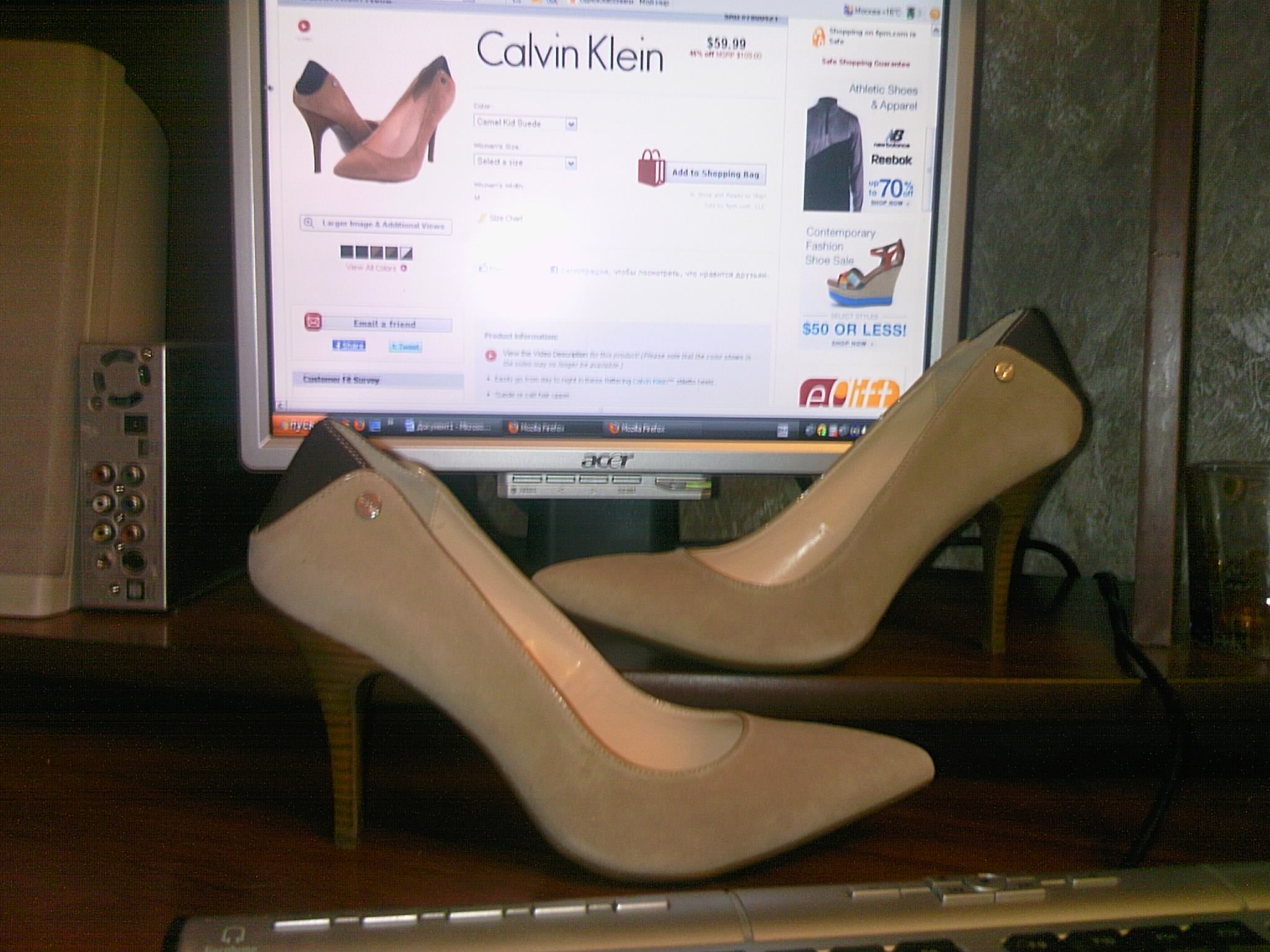 туфли Calvin Klein, 8,5 беж., 1500 руб.. летняя обувь и туфли