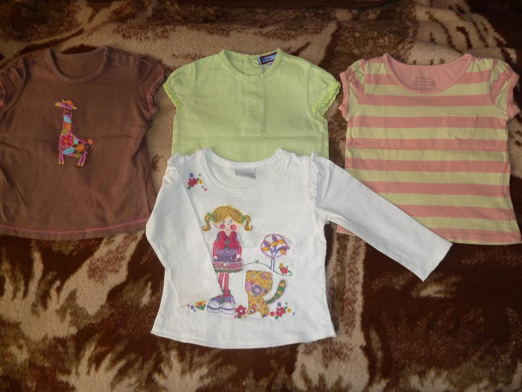 Фирменные футболочки и кофточка дд 9-14мес. Детская одежда 74-86