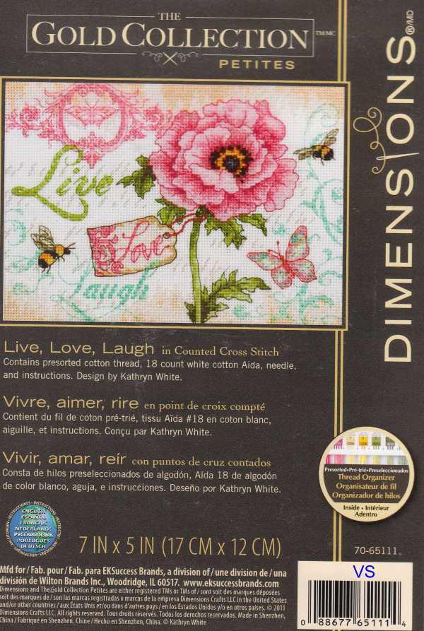 65111 Live, Love, Laught. Dimensions Gold Petites 1