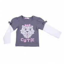 Футболка с дл. рукавом для девочек (BGS12-37008). Футболка