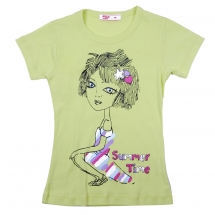 Футболка с кор. рукавом для девочек (KGS12-93101). Футболка